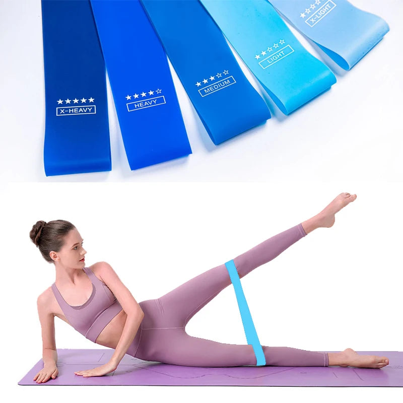 A Set Of Elastic Resistance Bands For Yoga