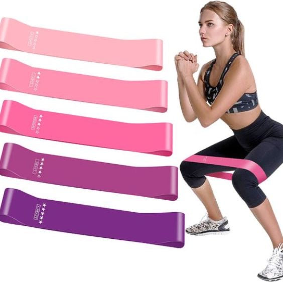 A Set Of Elastic Resistance Bands For Yoga