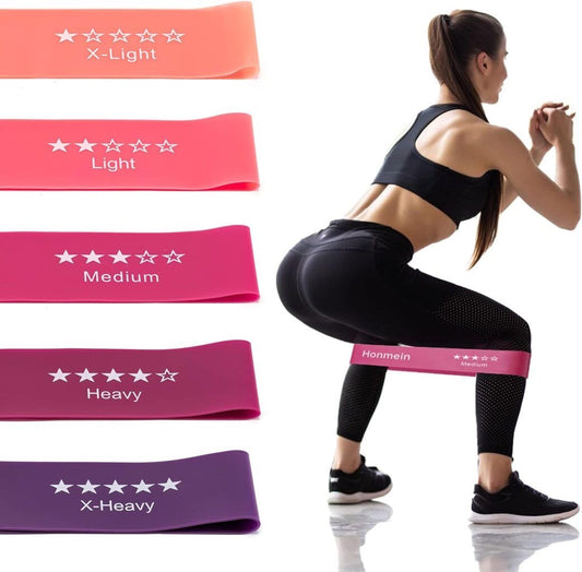 A Set Of Elastic Resistance Bands For Yoga