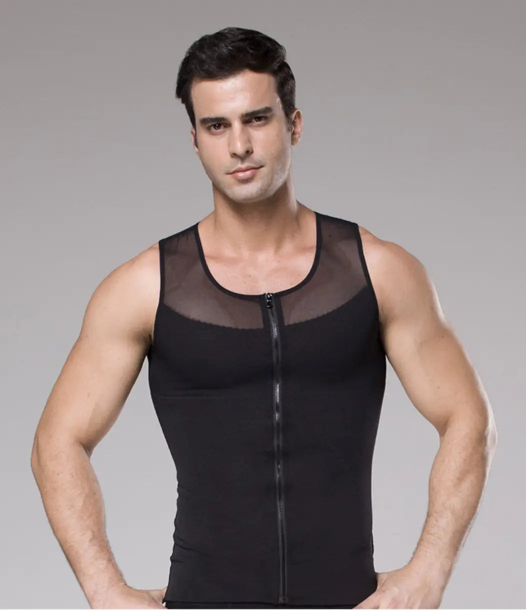 Zipper Corset Vest Mesh Shapewear